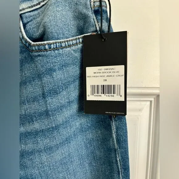 {Re/Done} 90’s High-Rise Ankle Crop Distressed Jeans, NWT sz 28 - Picture 6 of 10